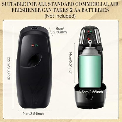 Maxcheck Automatic Air Freshener Spray Dispenser 2 Pack Wall Mounted Free Standing Restroom Air Freshener Battery Operated Automatic Sprayer Dispenser for Home Bathroom Commercial Time Scent(Black) - color: Black