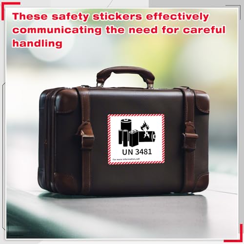 Dunzoom 150 Pcs UN3481 Battery Labels Lithium Caution 4.7" X 4.3" - color: Un3481, size: 4.7" X 4.3"
