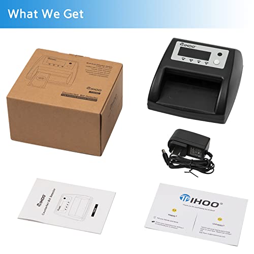 Automatic Money Counter with UV MG IR Size Image Counterfeit Detection, Counterfeit Bill Detector for USD and EUR, Currency Value Checker Scanner, Black - style: USD&EUR