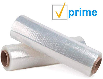 APQ 4 Rolls of Blown Hand Stretch Film 12" x 2000'. Clear Hand Stretch Wrap, 60 Gauge. Tear Resistant Residue Free Film for Moving, Shipping, Wrapping. Industrial Grade Pallet Shrink Wrap Film. - size: 12" x 2000'