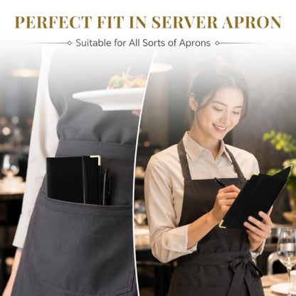 Server Book,7 Pocket Zipper Organizer,Server Books for Waitress - color: Black