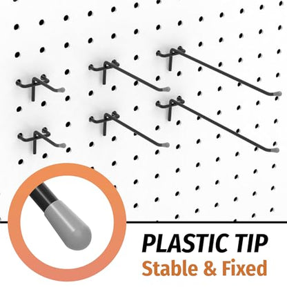 HUHOLE 50 Pack 6 Inch Black Pegboard Hooks Metal Hangers - color: Black, size: 6 Inch