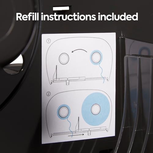 Coastwide Professional Twin Jumbo Roll Toilet Paper Dispenser, Black