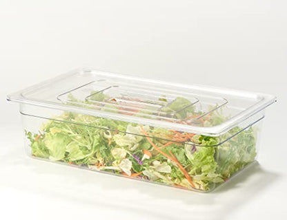 CURTA 6 Pack NSF Food Pan Cover, Full Size Clear Polycarbonate Lid with Handle for Commercial Food Pan, Dishwasher & Freezer Safe Plastic Clear - color: Full Size, size: Handled Lids