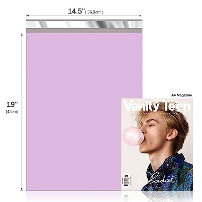 Fuxury Poly Mailers 14.5x19'' 50 Pcs, Waterproof Shipping Bags for Clothing - color: Light Purple, size: 14.5x19" 50pcs