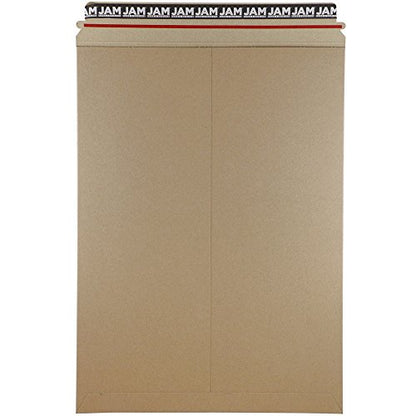 JAM PAPER Stay-Flat Photo Mailer Envelopes with Peel & Seal Closure - 13 x 18 - Brown Kraft - Sold Individually - color: Sold Individually, size: 13" x 18"