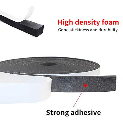 Weather Stripping Door Seal Strip for Doors and Windows,1/2In x 1/8In x 50Ft Foam Insulation Tape Self Adhesive,Sound Proof,Weatherstrip,Pipe Cooling, Air Conditioning Seal Strip - size: 1/2 in x 1/8 in x 50 ft