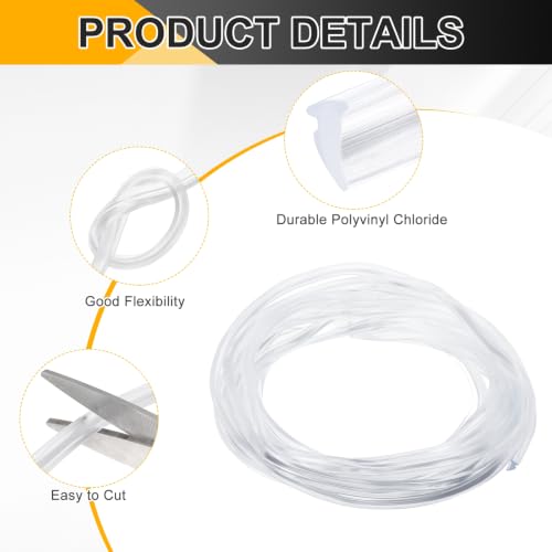 PATIKIL 2Pcs Weather Stripping Door Seal 1/8" Slot, 16.4Ft, Clear, PVC - color: Clear, size: 1/8" Slot, 16.4Ft