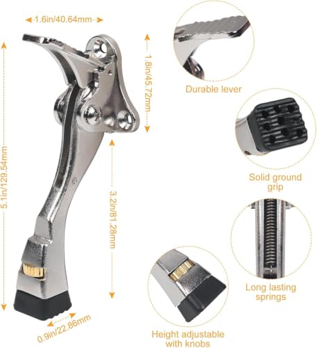 Kick Down Door Stoppers for Bottom of Door, Heavy Duty Kickdown Door Stop - color: Satin Nickel, size: 4 inch x 8pack