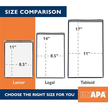 Ilyapa Clear Menu Covers, 8.5x11 Inch - 30 Pack, 2-View Single Page Design - color: Black, size: 8.5 x 11