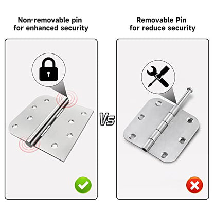 Ball Bearing Door Hinges, 4 Inch Stainless Steel Brushed Nickel, Pack of 3 - color: Brushed Nickel - 03, size: 4 inch - 3 pack