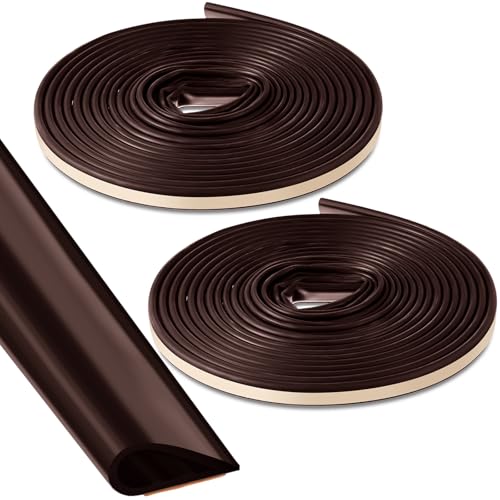 2 Pcs Adhesive Fire/Smoke Door Gasket Seal, 0.5" W X 0.25" H X 20' L, Brown - color: Brown, size: 0.5" W X 0.25" H X 20' L