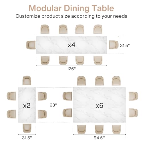 Tribesigns Square Dining Table Set of 2, 31.5" Modern Gold Dinner Table with Metal Base, Wooden Kitchen Table for Dining Room, Small Space, Apartment (Chairs are not Included) - color: White & Gold, size: Square-2PCS