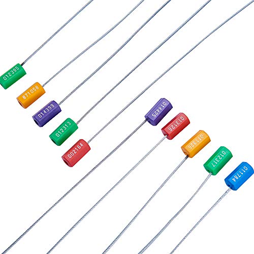 Tamper Proof Steel Numbered Shipping Seals 100pcs (5 Colors) Truck Seals Trailer Seals,Container Seal - size: 100 Pack