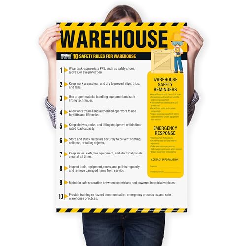 Warehouse Safety Poster – OSHA Warehouse Safety Rules Chart - size: Warehouse