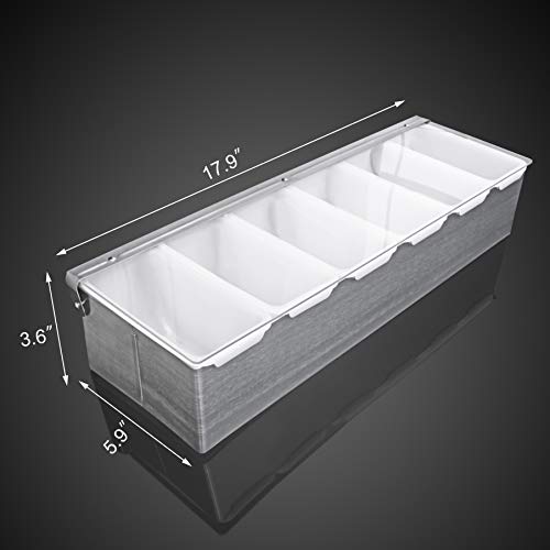 New Star Foodservice 48049 Stainless Steel Condiment Dispenser with 6 Compartments - size: 6 Compartments