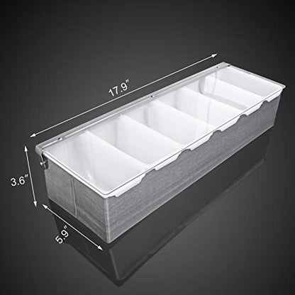 New Star Foodservice 48049 Stainless Steel Condiment Dispenser with 6 Compartments - size: 6 Compartments