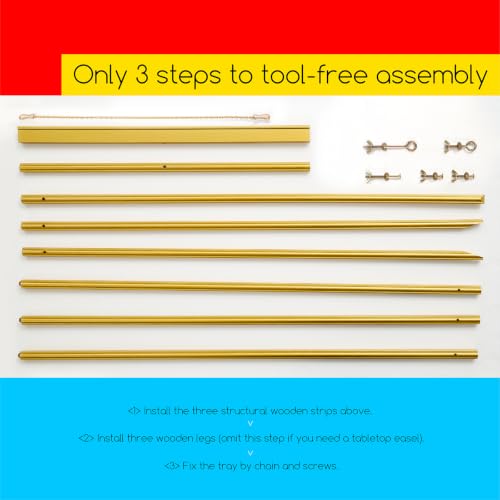 MEEDEN Wooden Easel Stand for Display: Gold Wood Tripod for Poster Board - color: Gold