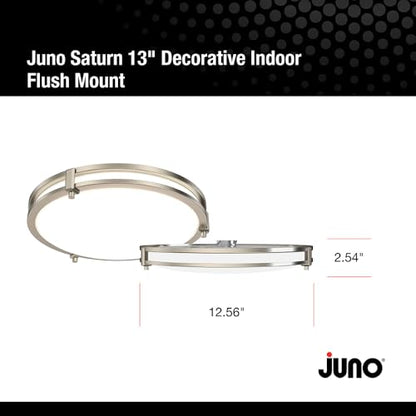 Juno Saturn Flush Mount Ceiling Light with Switchable Color Temperature (2700K-5000K), 13-Inch, Brushed Nickel - color: Brushed Nickel, size: 13-Inch
