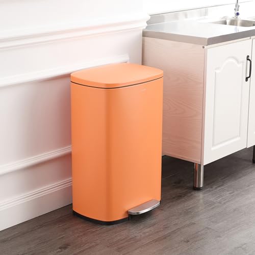 happimess Connor 2-Piece Iron Trash Can, Carrot Cake - color: Carrot Cake