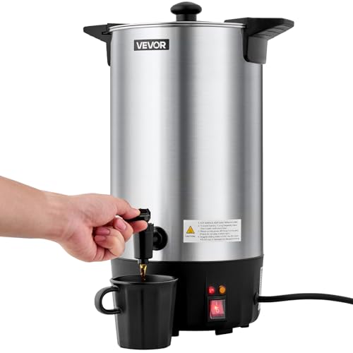 VEVOR Commercial Coffee Urn 60 Cups, 9.5 qt Hot Beverage Dispenser - size: 60Cups