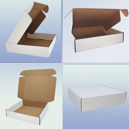 9x8x2 inch Shipping Boxes Set of 25, White Corrugated Cardboard Mailer Box - size: 9x8x2-25 Pack