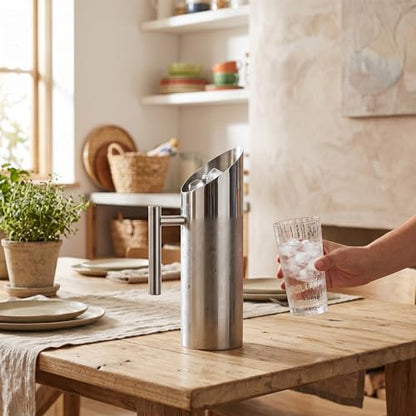 Stainless Steel with Ice Guard Cold Drinking Pitcher Home Hotel Water Pot (1.5L)
