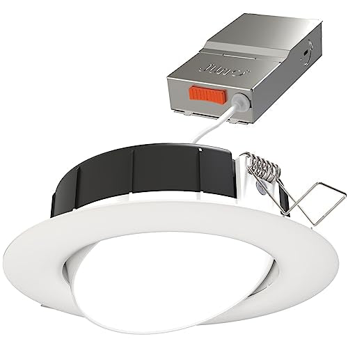 Juno 4" Adjustable LED Wafer Downlight, 5-in-1 CCT, Matte White - color: Matte White, size: 4-Inch