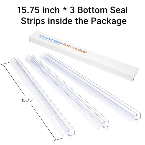 AmazerBath 3-Pack 15.75" Shower Door Bottom Seal Strip for 1/4"(6mm) Glass - style: Bottom Seal 1/4