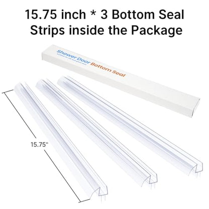 AmazerBath 3-Pack 15.75" Shower Door Bottom Seal Strip for 1/4"(6mm) Glass - style: Bottom Seal 1/4