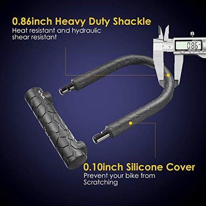 Bike Lock Heavy Duty Anti Theft, Keyed Bike U Lock with 4FT Security Cable and Mounting Bracket for Road Bike, Mountain Bike, Folding Bike - size: short/20