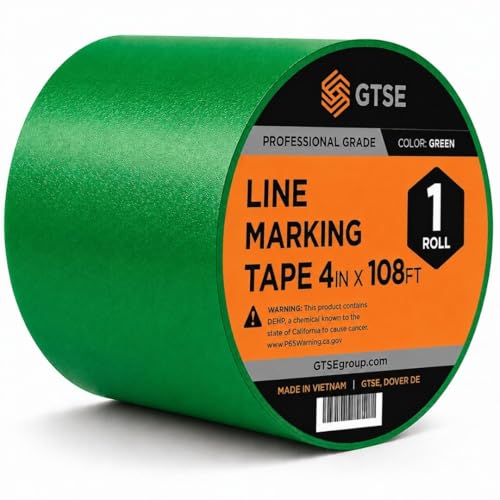 GTSE - Green Vinyl PVC Floor Tape 4 inch x 108ft Safety Marking Tape - color: Green, size: 4" x 108 ft