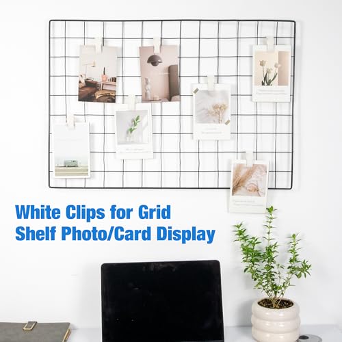 14 PCS Grid Wall Accessory Hooks Siding Clips to Hang Things Wall - color: White 14PCS