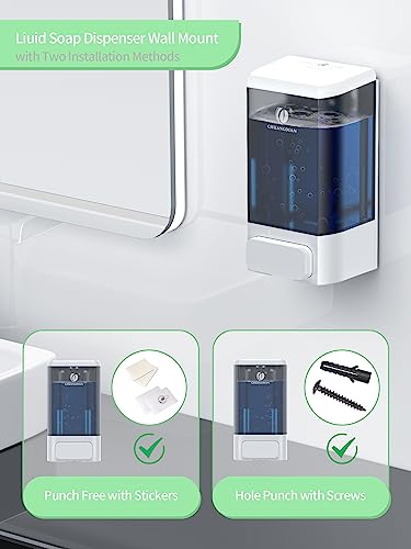 Manual Liquid Soap Dispenser, Wall Mount, 34oz, White