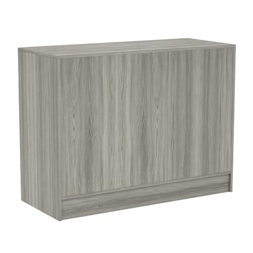 48" W * 20" D * 38" H - Wooden Cash Wrap Counter, Commercial Cash Wrap Counter with (Gray Wood Grain) - color: Gray Wood Grain, size: 48"