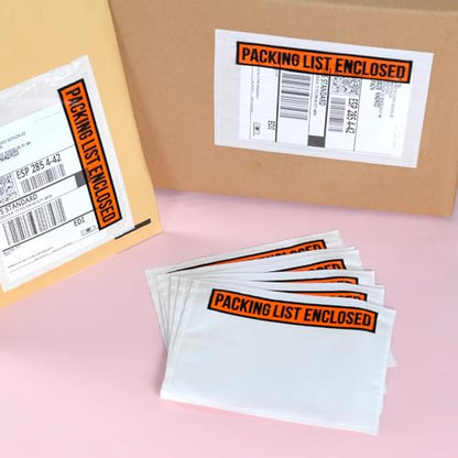 1000pcs 7.5"x5.5" Packing List Envelopes Self-seal Packing Slip Envelope Pouches Shipping Label Sleeves Top Loading Packing List Enclosed Bags. - size: 7.5"x5.5"