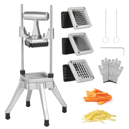 Commercial Vegetable Chopper & French Fry Cutter, 3-Blade Dicer - size: 1/4" & 3/8" & 1/2", style: 3in1 Chopper Dicer