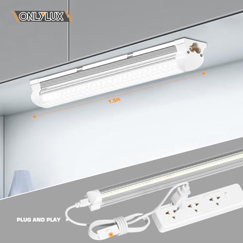 ONLYLUX LED Shop Lights, LED Tube Light 25W 6000K(2 Pack) - size: 2 Pack