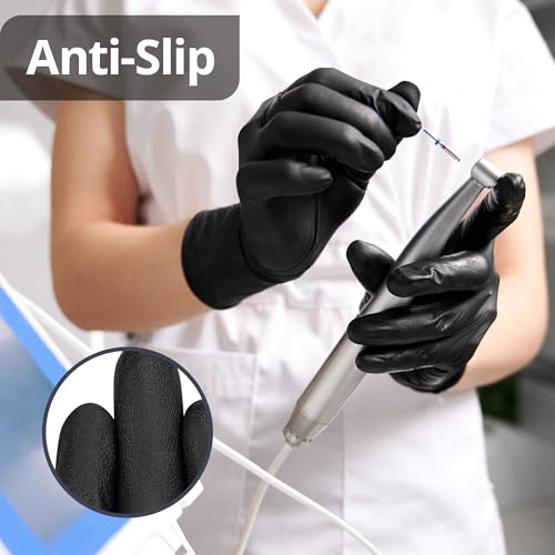 SwiftGrip Disposable Nitrile Exam Gloves, Black Nitrile Gloves Disposable Latex Free for Medical, Cooking & Esthetician - color: 00 Black (Xs, 100ct)