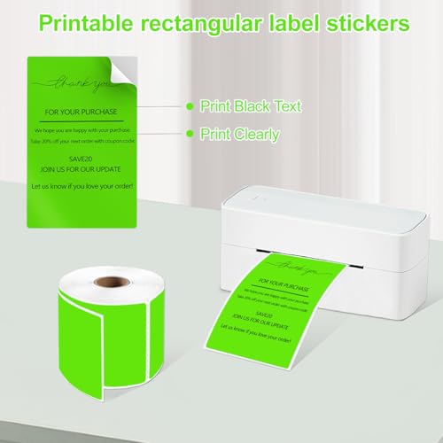 3 X 5 Inch Rectangle Sticker Moving Labels for Boxes, 300PCS Waterproof Removable Labels Stickers to Write on for Bar-Codes, Address, Small Business Labeling, Inventory, Light Green - color: Light Green