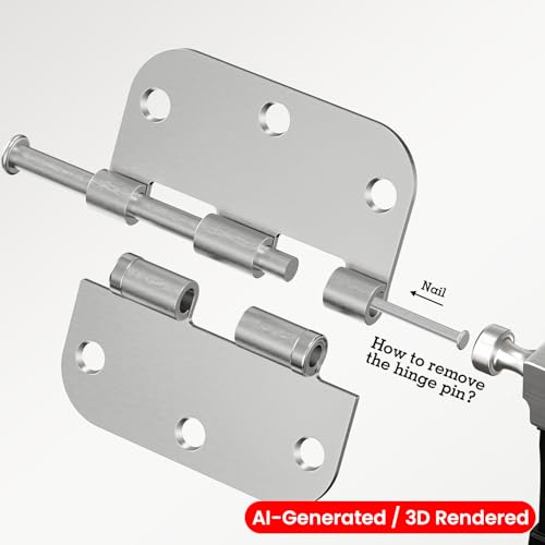 TDCHINGES Rounded Door Hinges Brushed Nickel 3.5" 5/8" Lasting Mute 36 Pack - color: Satin Nickel-Rounded, size: 36 Pack-Ball Bearing-lasting no squeak