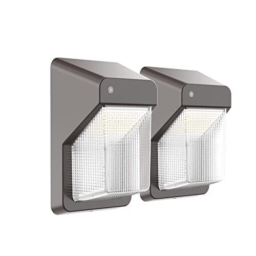 TIERONE 40W LED Wall Pack Light with Dusk-to-Dawn Photocell LED Outdoor Wall Mount Light for Porch Garden Garage Warehouse Security Lighting 4400LM 4000K Daylight 120-277V UL Listed 2PACK - color: Bronze-2PK, size: 40W