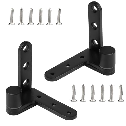 Black Pivot Hinge,Door Hinges, Max Load 132lb/Pair Solid Stainless Steel,Fence gate Hinges,Yard Door Hinges，Used for railings and Wooden Doors（270 Degree Hinge Contains Screws） - color: Black+Contains Screws