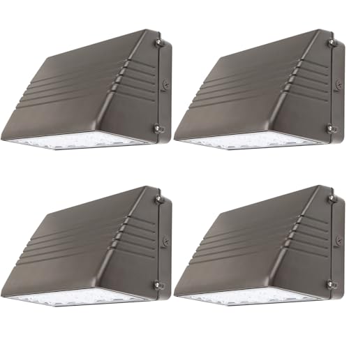 BBESTLED 4Pack LED Wallpack Light Outdoor 70W/56W/42W/28W Flood Lights Dusk to Dawn UL Listed 120-277V 5000K/4000K/3000K IP65 Waterproof, Wall Pack Lights Outdoor LED Commercial - size: 70W-4PACK