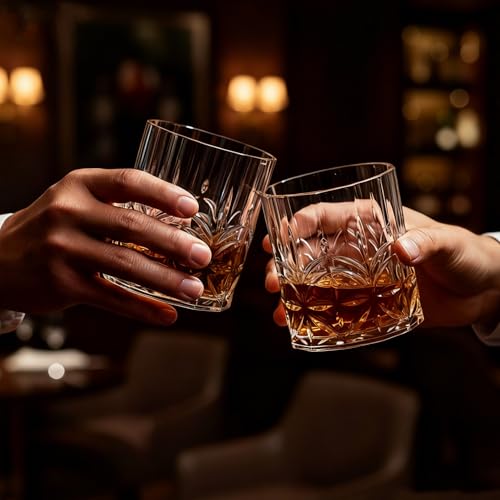 BELLAFORTE Tritan Plastic Whiskey Glasses Set of 4, 13oz Unbreakable Wine Glasses, Shatterproof Crystal Cut Drinking Glasses for Old Fashioned, Cocktails - BPA Free - Dishwasher Safe - Clear - color: Clear