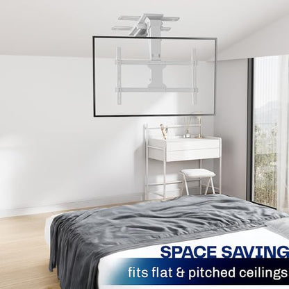 VIVO White Electric Ceiling TV Mount, 37-70 in Screens, MOUNT-E-FD75CW - color: White, size: 37" to 70" Screens