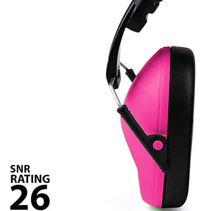G & F Products Earmuff hearing protection with low profile passive folding design 26dB NRR and reduces up to 125dB - color: Pink, Black, Army Green – 3 Pack