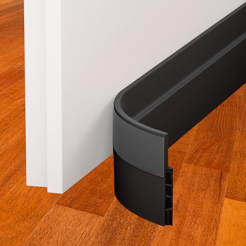 Under Door Draft Stopper - 39 Inch Adhesive Door Sweep for Interior/Exterior, Door Blocker (Charcoal, 39.3 Inches) - color: Charcoal, size: 39.3 Inches