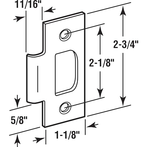 Prime-Line E 2484 Tee Strike for Schlage Locks with Screws, Satin Nickel Finish (Single Pack) - color: Satin Nickel