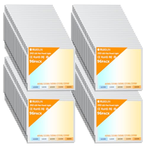 96 Pack 2x2 LED Flat Panel Lights with 5CCT Selectable, 4800LM, ETL - size: 2x2FT 96PACK
